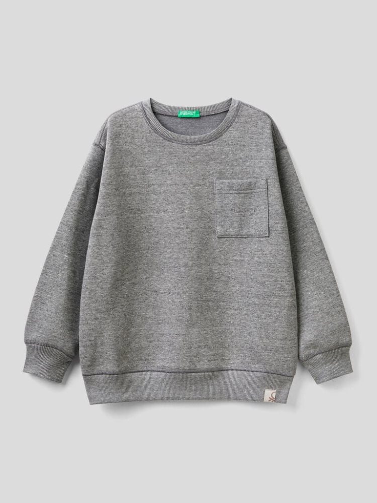 Benetton Pullover Recycled Fabric Sweatshirt Kinderen Grijs | BE331750