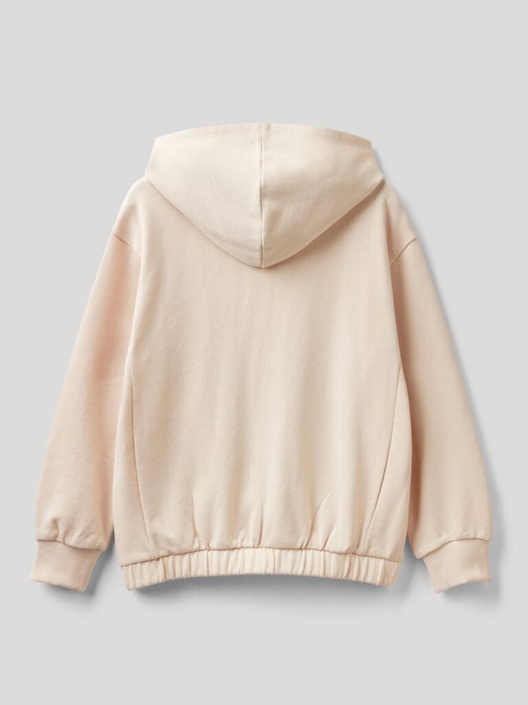 Benetton Pure Katoenen Met Capuchon Hoodie Kinderen Wit | BE376684