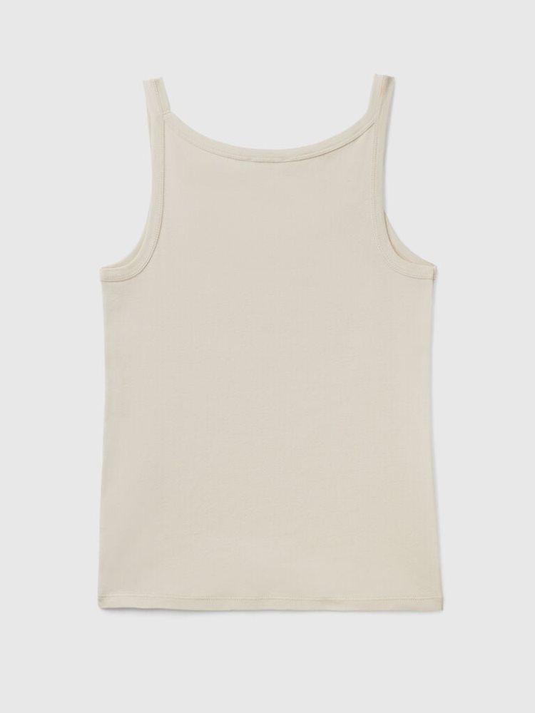 Benetton Pure Katoenen Tanktop Dames Beige | BE030352