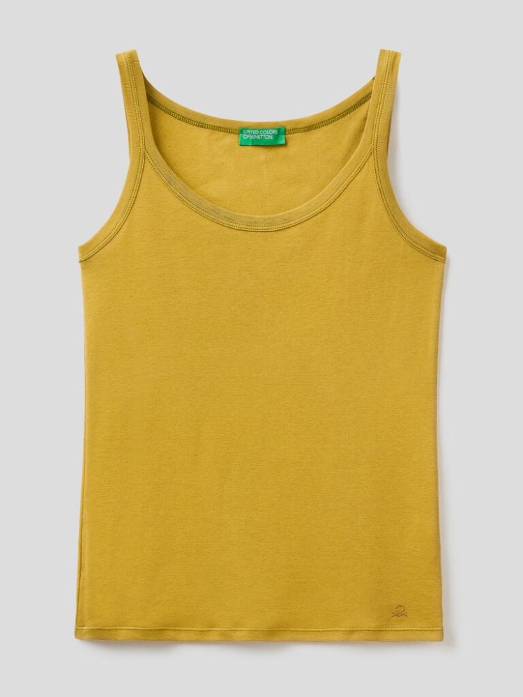 Benetton Pure Katoenen Tanktop Dames Geel | BE941736