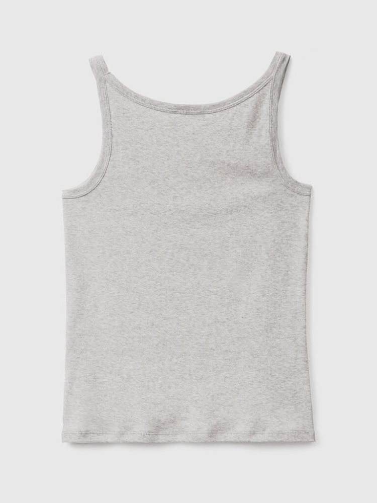 Benetton Pure Katoenen Tanktop Dames Lichtgrijs | BE689396