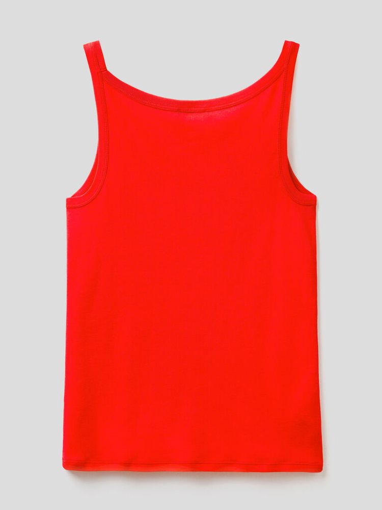 Benetton Pure Katoenen Tanktop Dames Rood | BE456441