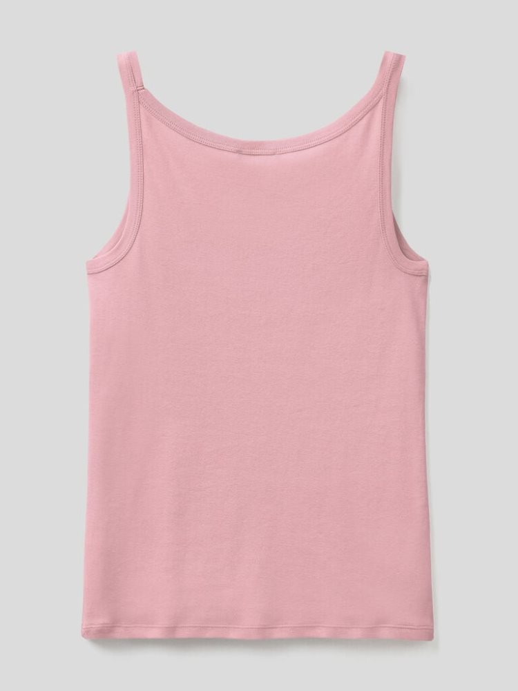 Benetton Pure Katoenen Tanktop Dames Roze | BE886451