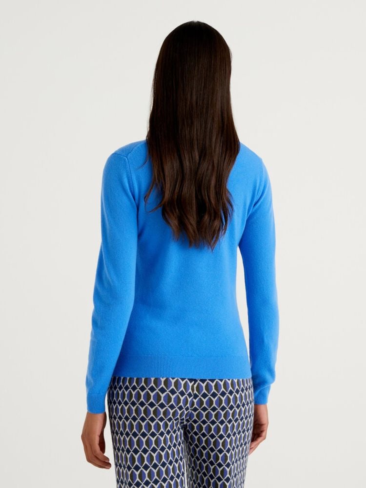 Benetton Pure Merino Wol Turtleneck High Neck Sweaters Dames Turquoise | BE119696