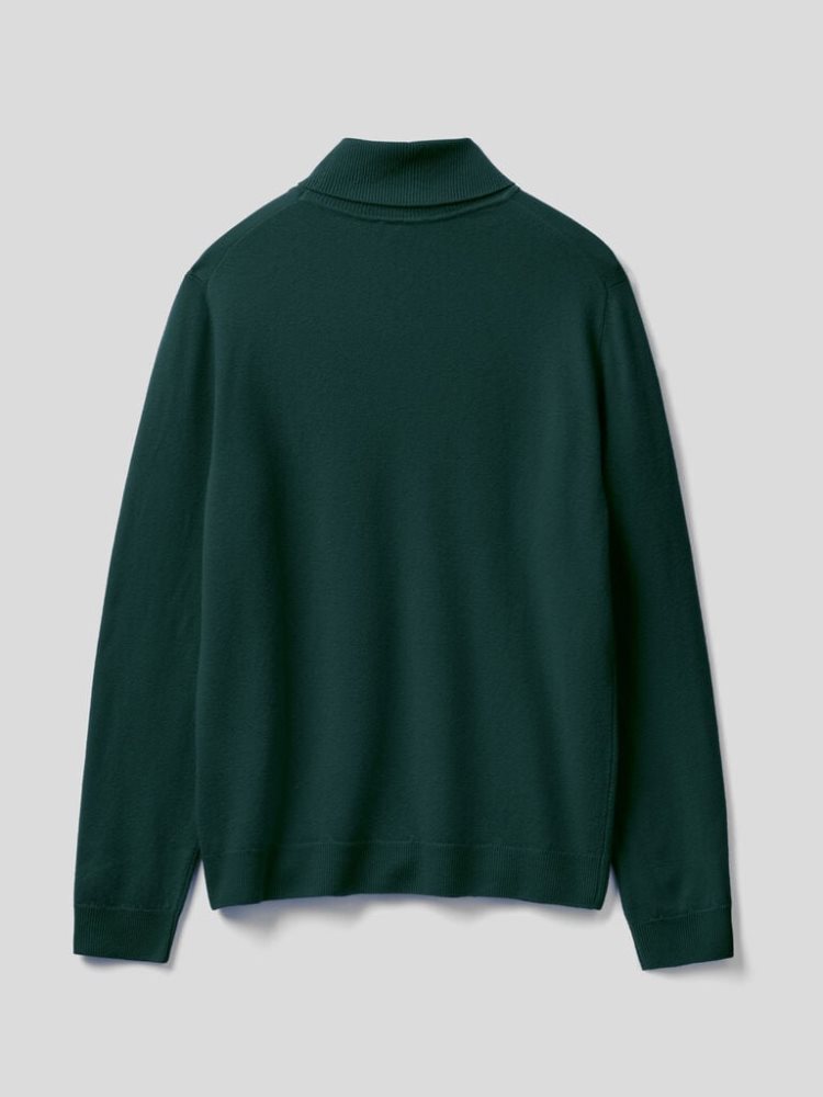 Benetton Pure Merino Wol Turtleneck High Neck Sweaters Heren Teal | BE155912