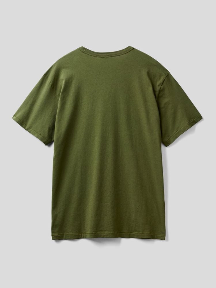 Benetton Pure Organic Katoenen Short Sleeve T-shirts Heren Groen | BE118647