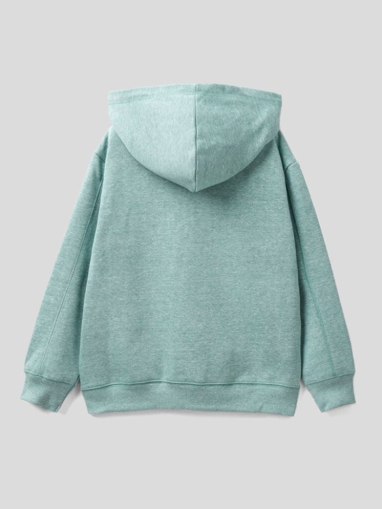 Benetton Recycled Fabric Hoodie Kinderen Lichtblauw | BE860091