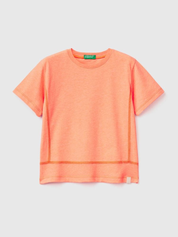 Benetton Recycled Fabric Short Sleeve T-shirts Kinderen Oranje | BE870027