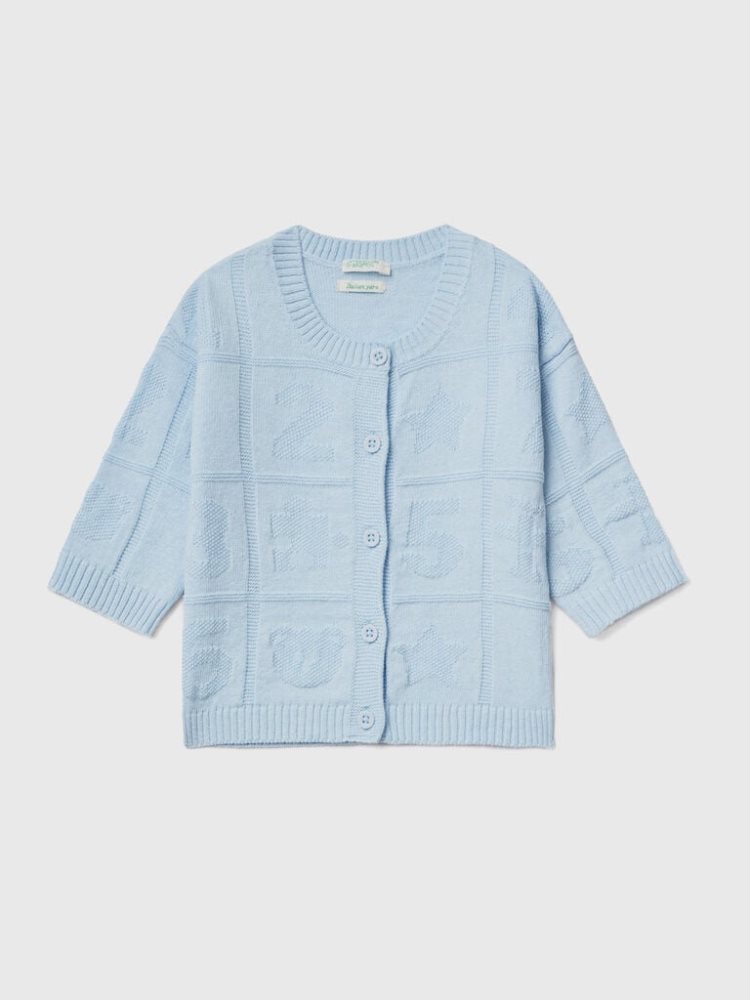 Benetton Recycled Katoenen Blend Cardigan Kinderen Blauw | BE208247