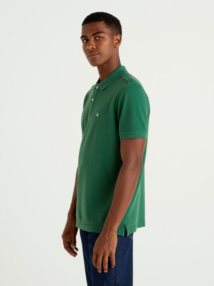 Benetton Regular Fit Short Sleeve Polos Heren Donkergroen | BE607935