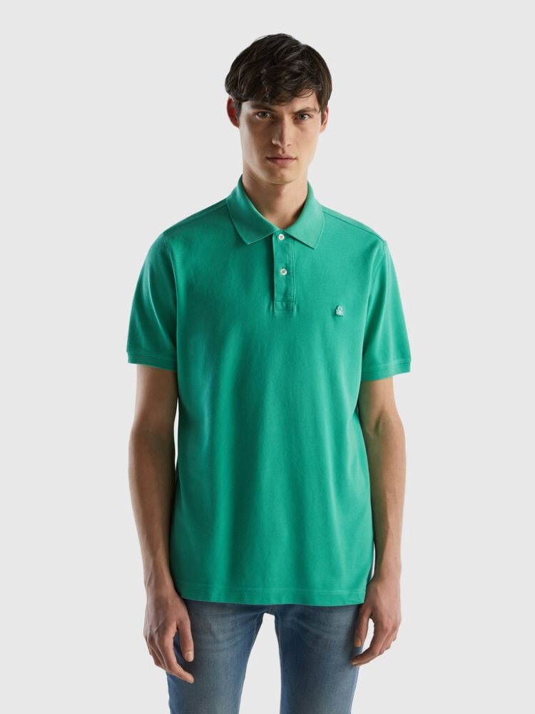 Benetton Regular Fit Short Sleeve Polos Heren Groen | BE617543