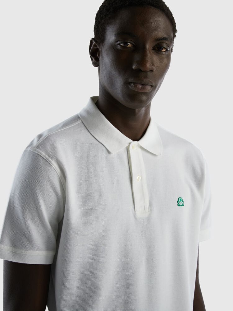 Benetton Regular Fit Short Sleeve Polos Heren Wit | BE884821