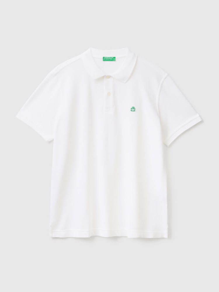 Benetton Regular Fit Short Sleeve Polos Heren Wit | BE884821