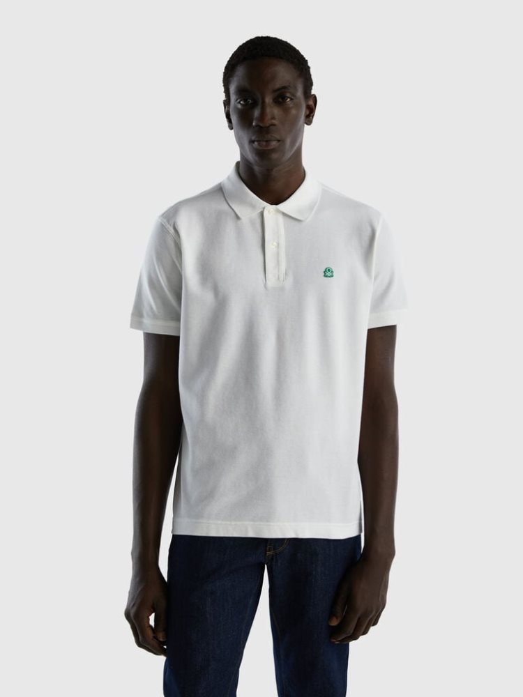 Benetton Regular Fit Short Sleeve Polos Heren Wit | BE884821