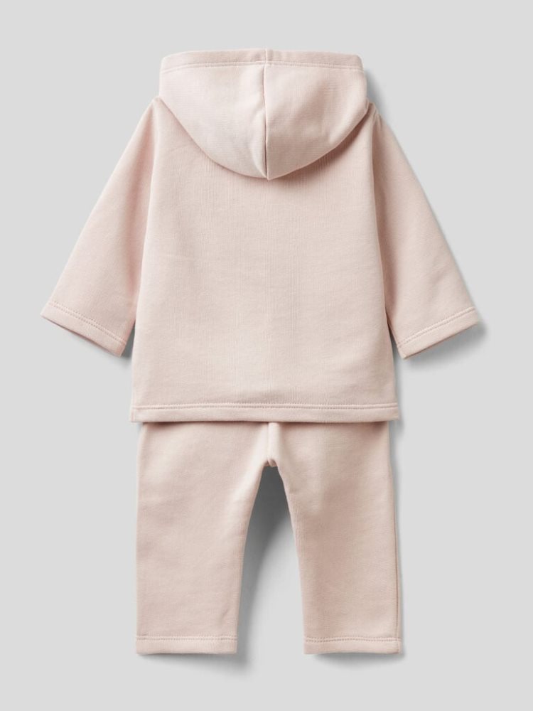 Benetton Set Warm Organic Katoenen Outfit Kinderen Roze | BE350007