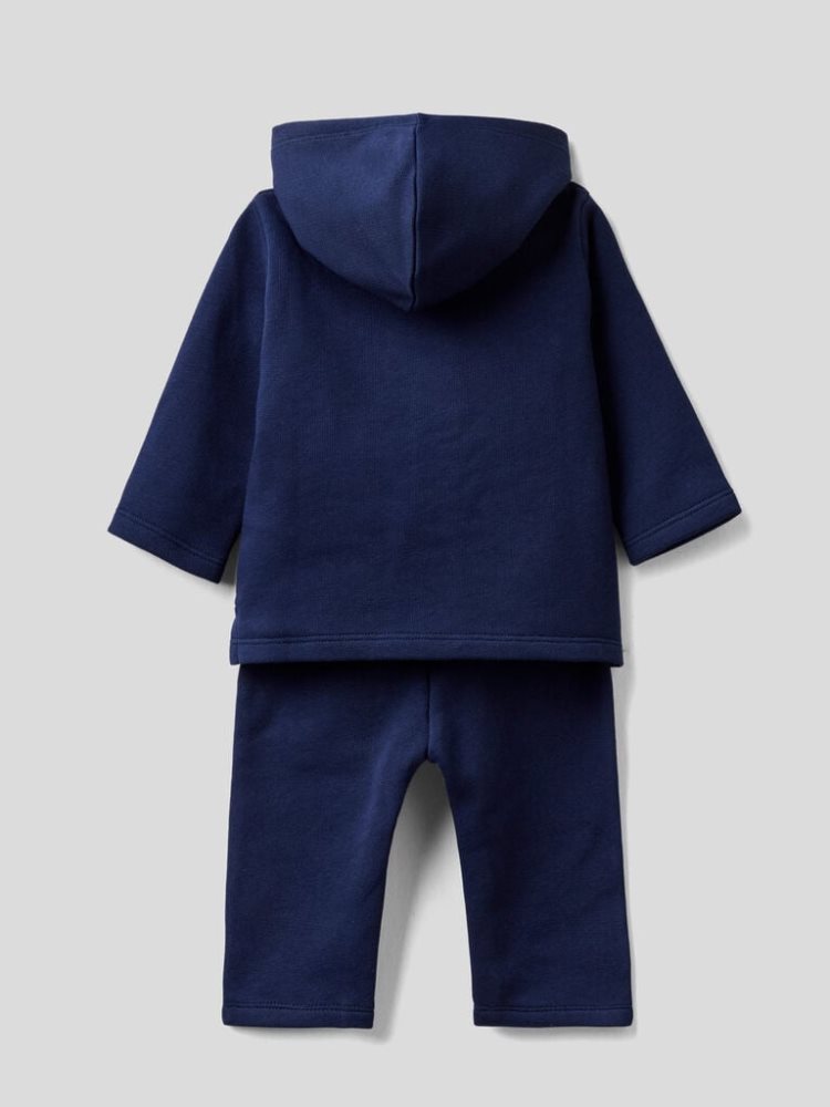 Benetton Set Warm Organic Katoenen Outfit Kinderen Donkerblauw | BE606255