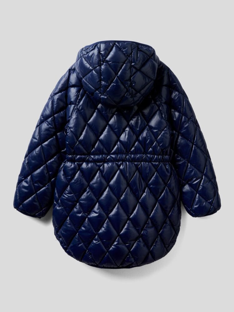 Benetton Shiny Gewatteerd Padded Jackets Kinderen Donkerblauw | BE923323