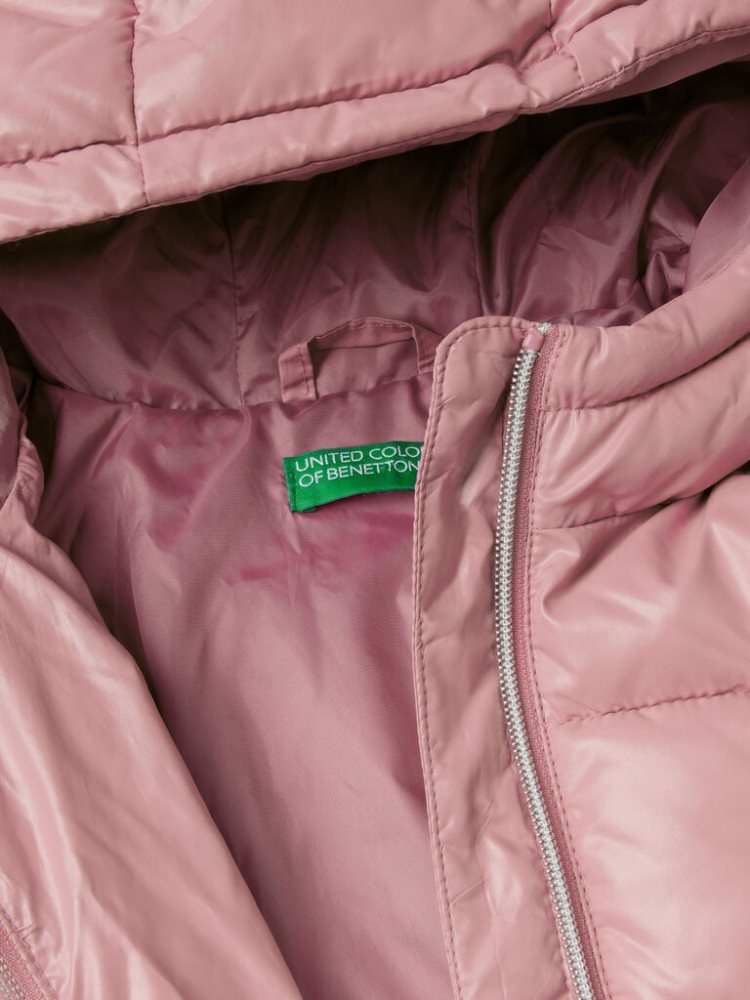 Benetton Shiny Puffer Padded Jackets Kinderen Roze | BE586541