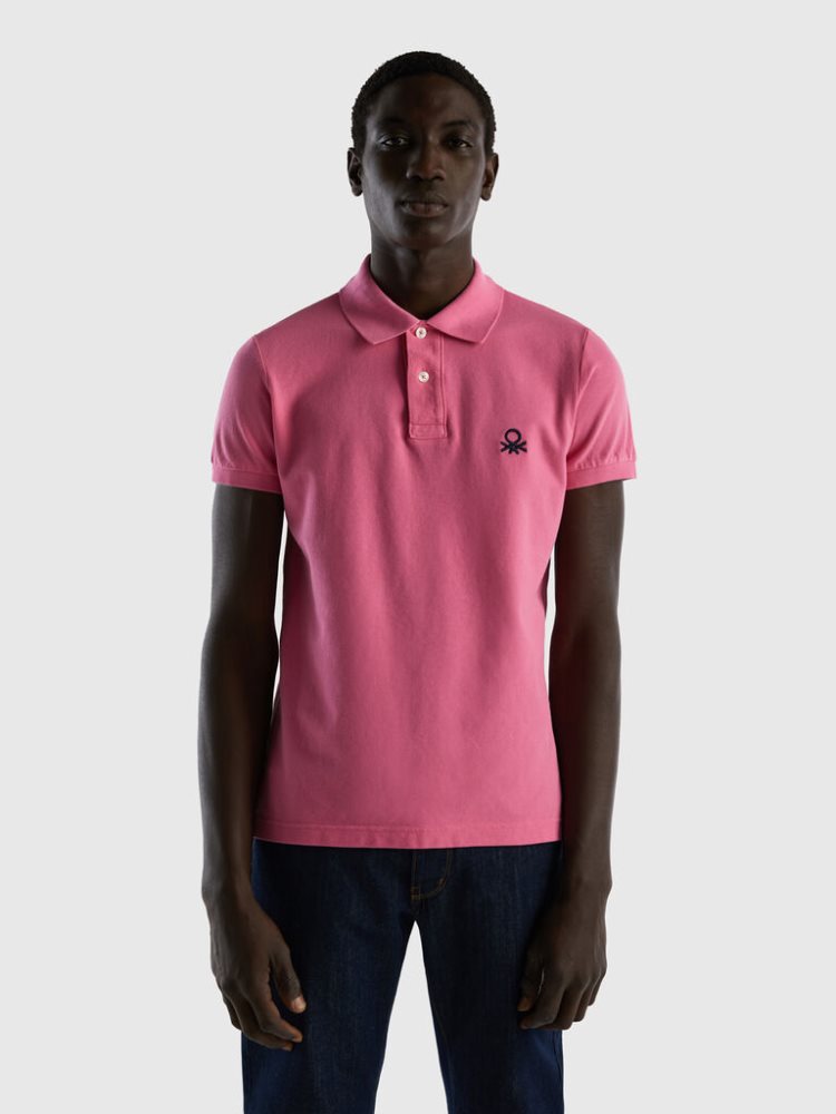 Benetton Slim Fit Short Sleeve Polos Heren Roze | BE465484