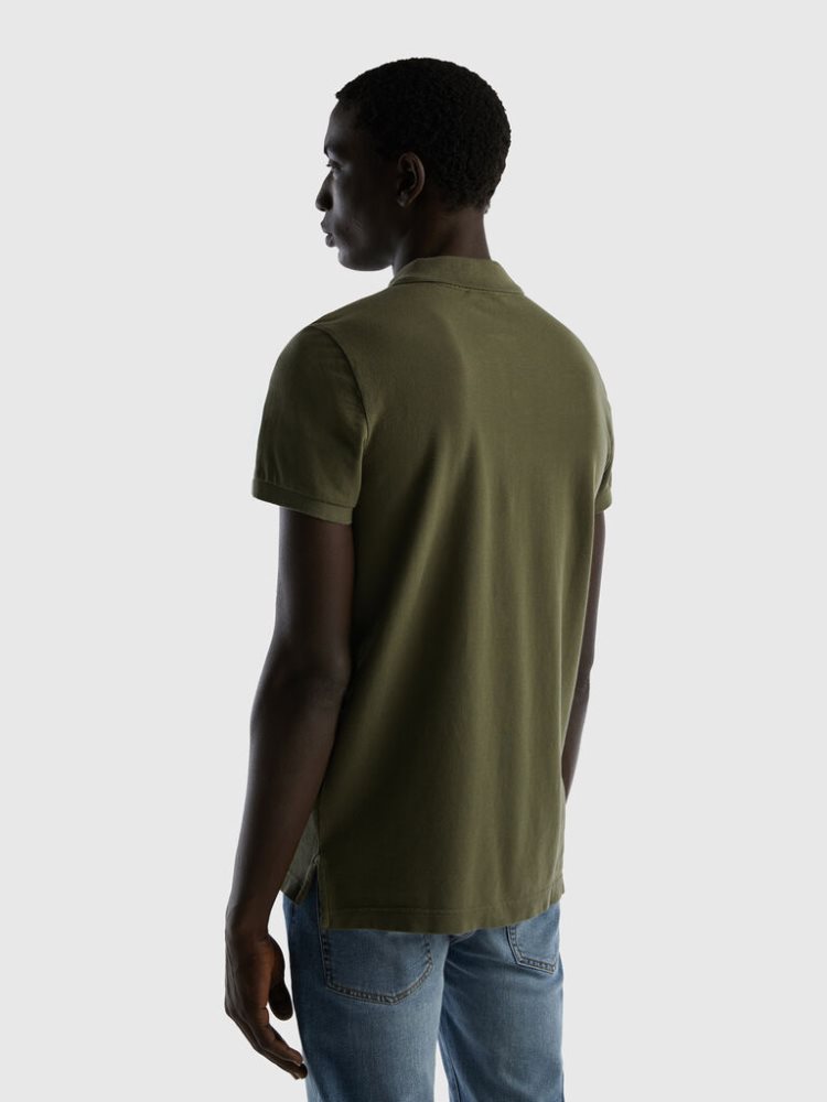 Benetton Slim Fit Short Sleeve Polos Heren Groen | BE575903