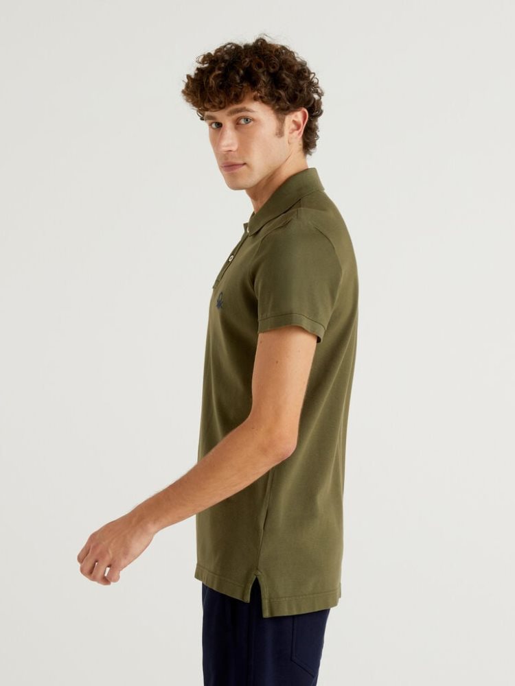 Benetton Slim Fit Short Sleeve Polos Heren Groen | BE598140