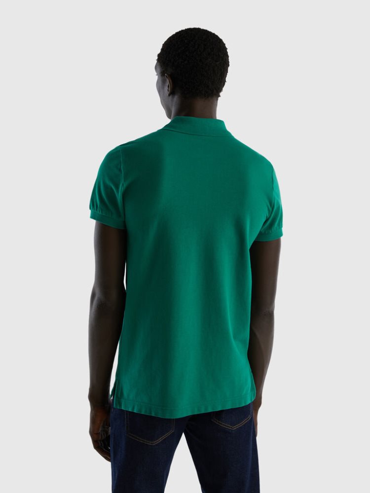 Benetton Slim Fit Short Sleeve Polos Heren Donkergroen | BE991436