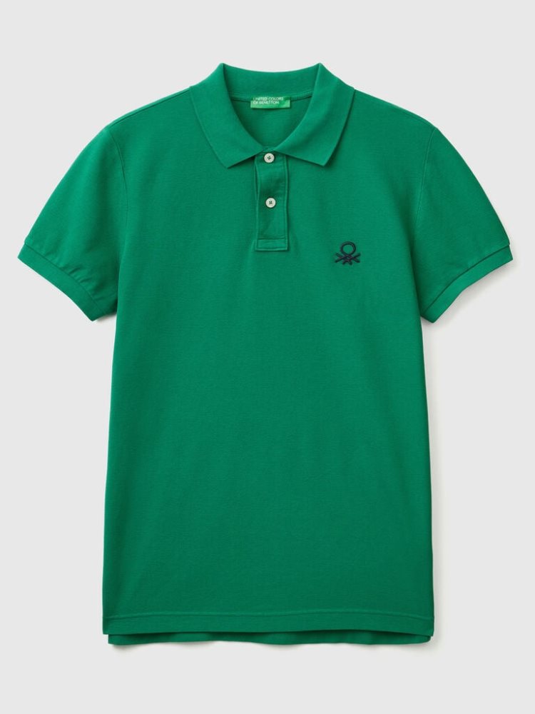 Benetton Slim Fit Short Sleeve Polos Heren Donkergroen | BE991436