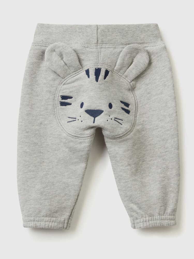 Benetton Soft Embroidery Joggingbroek Kinderen Lichtgrijs | BE645531