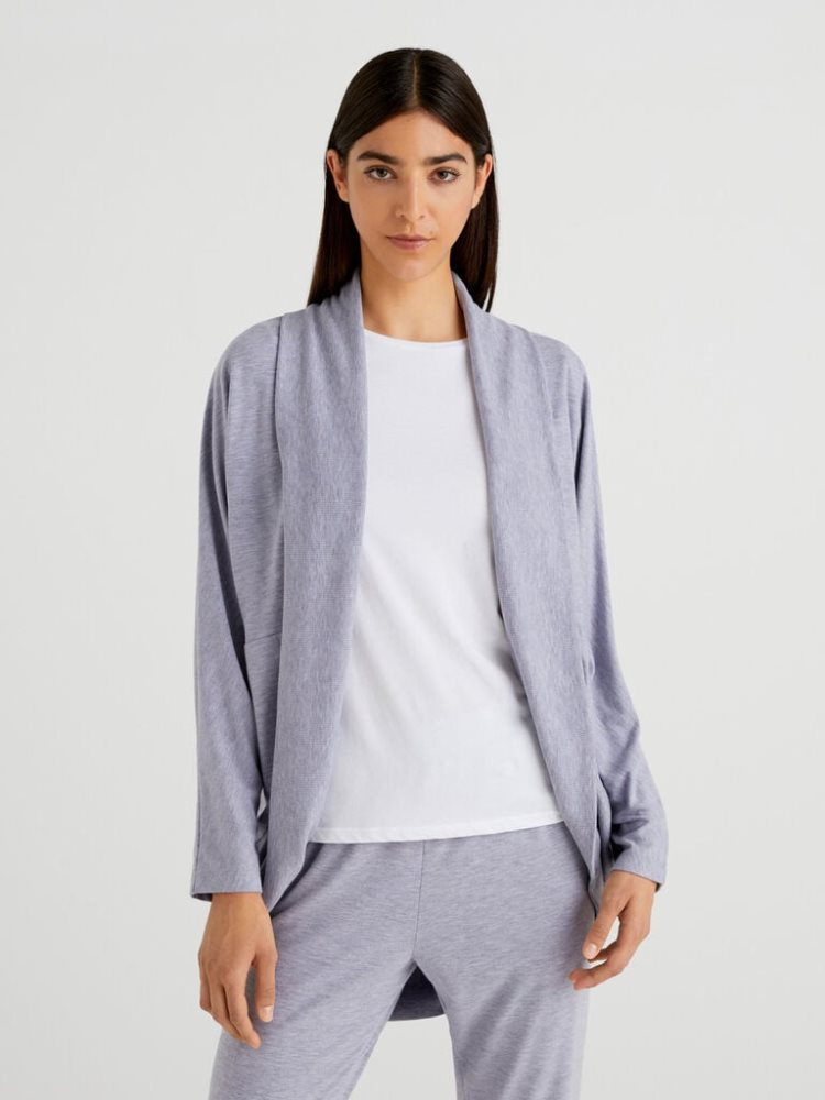 Benetton Stretch Jersey Cardigan Dames Grijs | BE029748