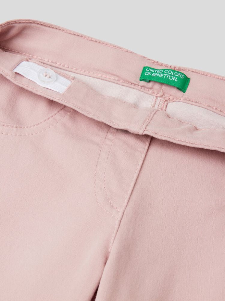 Benetton Stretch Katoenen Blend Broek Kinderen Roze | BE354676