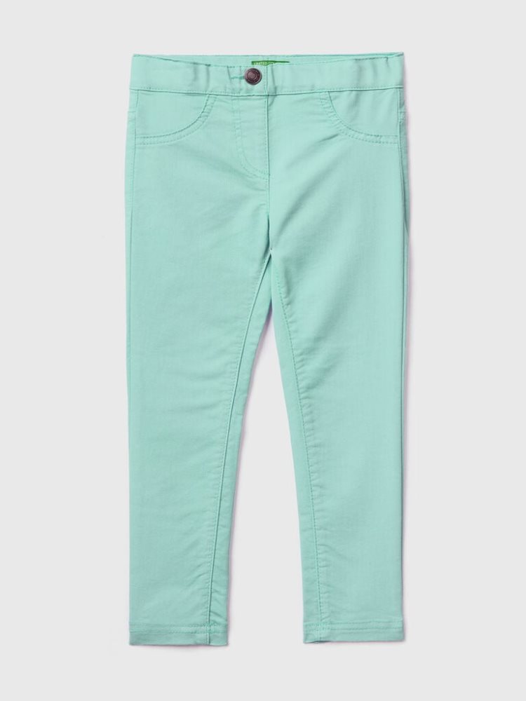 Benetton Stretch Katoenen Blend Jeggings Kinderen Aqua | BE541460