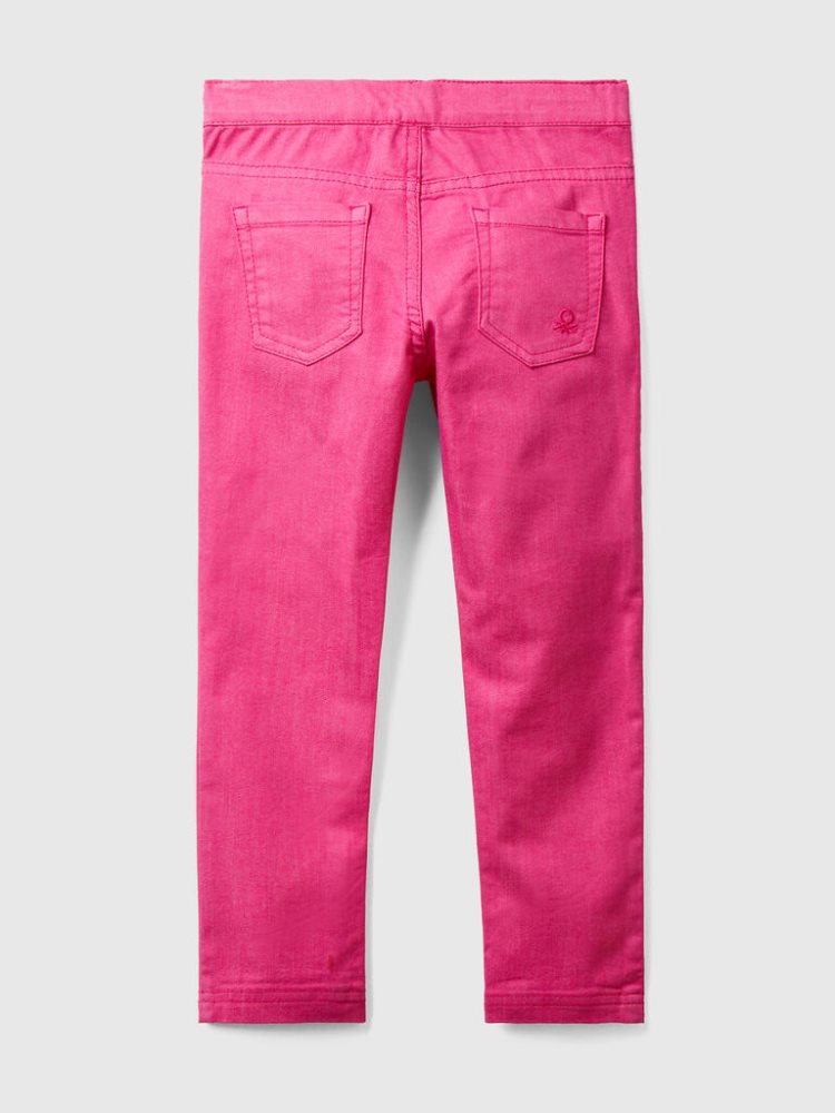 Benetton Stretch Katoenen Blend Jeggings Kinderen Fuchsie | BE607769