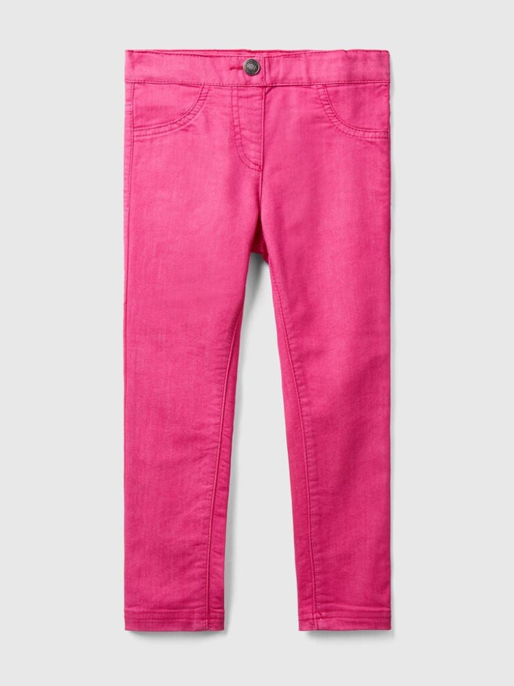 Benetton Stretch Katoenen Blend Jeggings Kinderen Fuchsie | BE607769