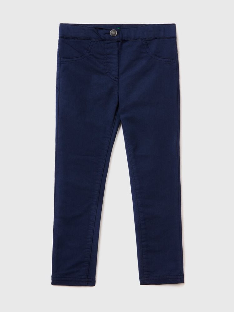 Benetton Stretch Katoenen Blend Jeggings Kinderen Donkerblauw | BE629539