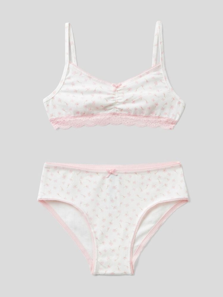 Benetton Stretch Katoenen Bra Matching Sets Kinderen Roze | BE725459