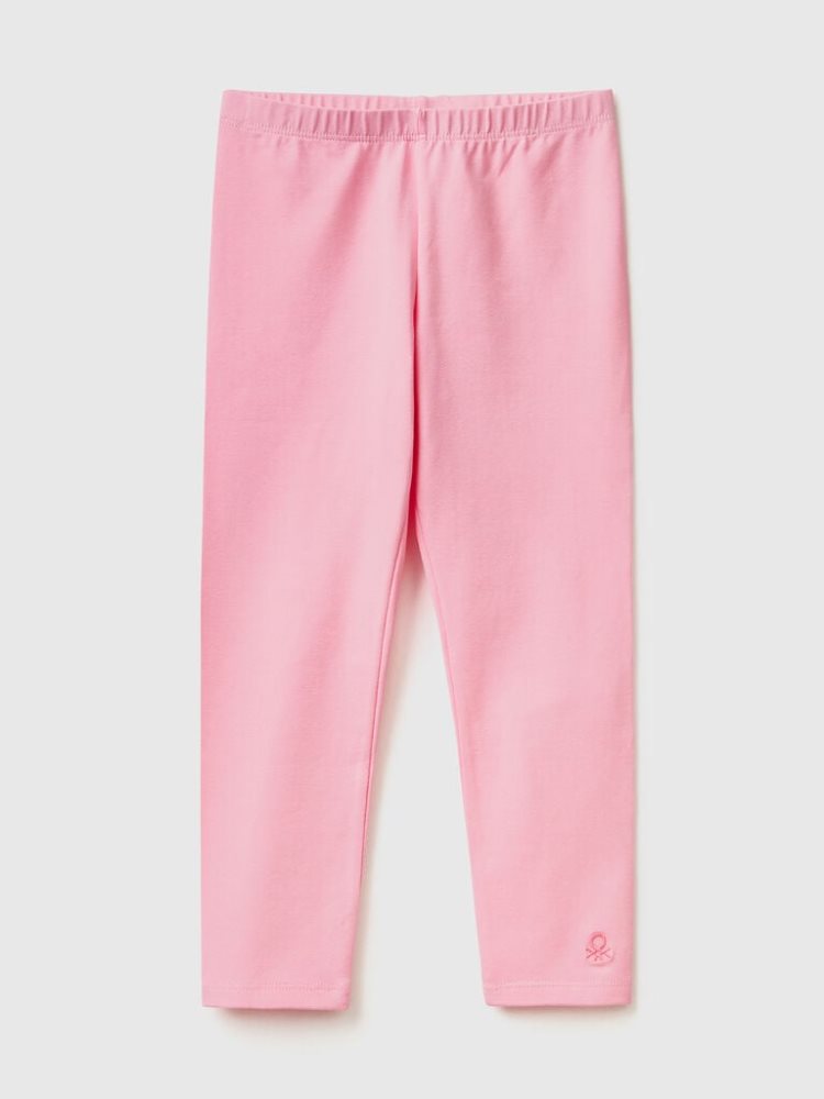 Benetton Stretch Katoenen Leggings Kinderen Roze | BE586323