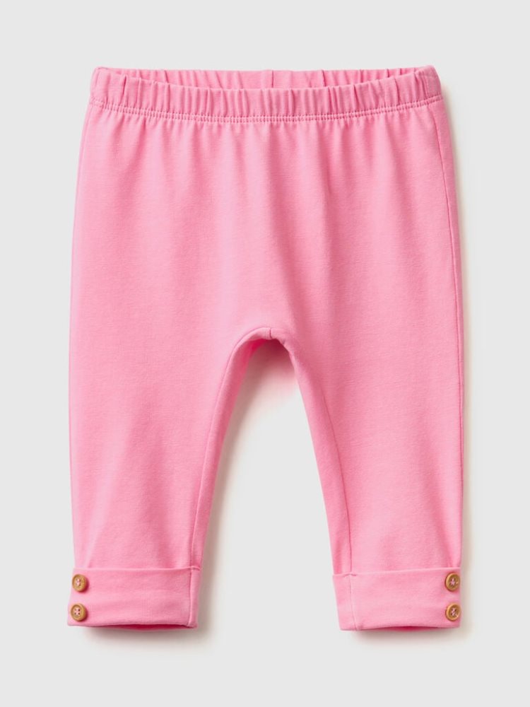 Benetton Stretch Katoenen Leggings Kinderen Roze | BE775249