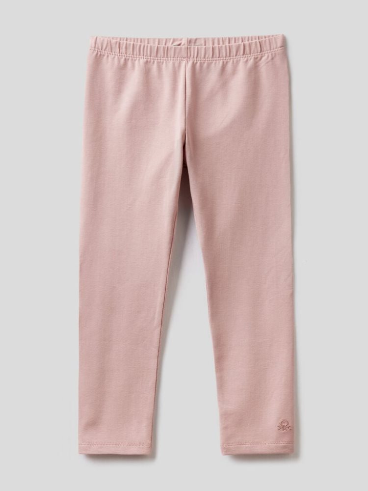 Benetton Stretch Katoenen Leggings Kinderen Roze | BE830507