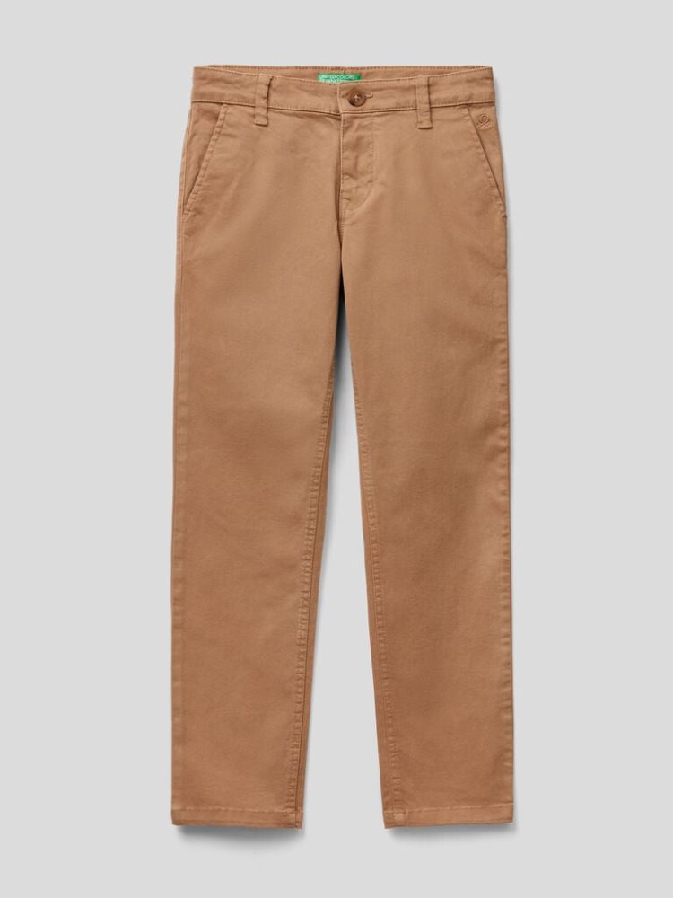 Benetton Stretch Katoenen Slim Fit Chinos Kinderen Beige | BE593613