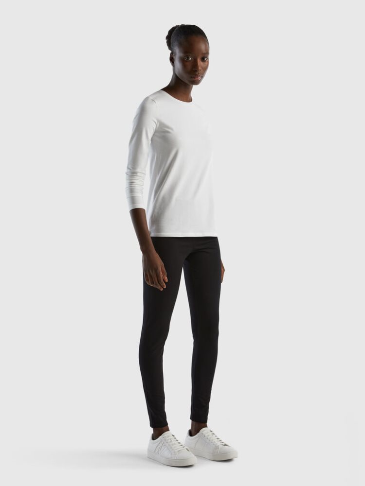 Benetton Stretch Leggings Dames Zwart | BE767460