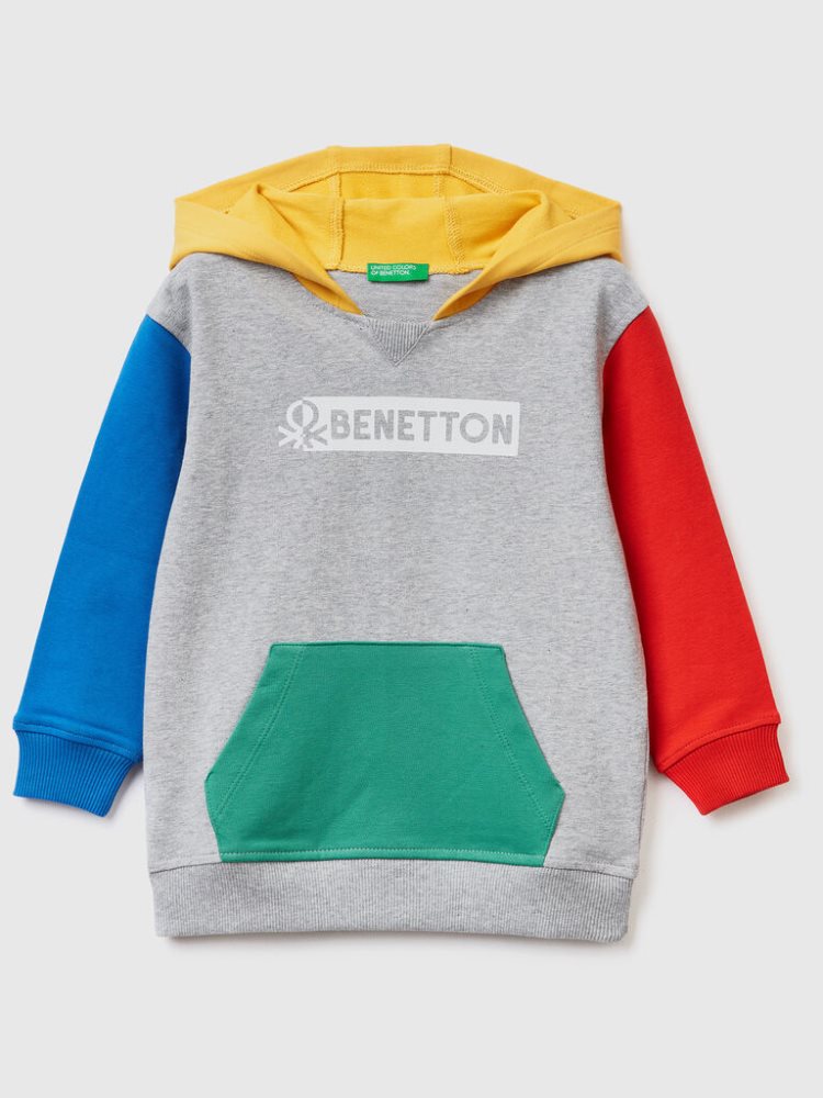 Benetton Stretch Organic Katoenen Hoodie Kinderen Multi-color | BE646141