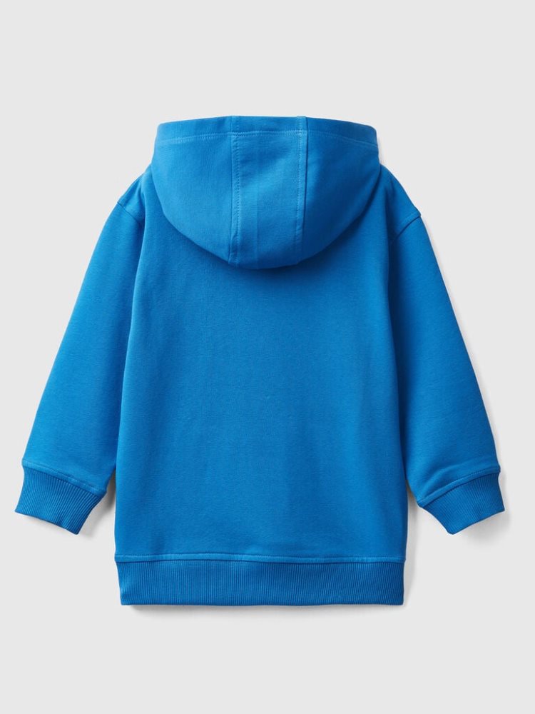 Benetton Stretch Organic Katoenen Hoodie Kinderen Blauw | BE826094