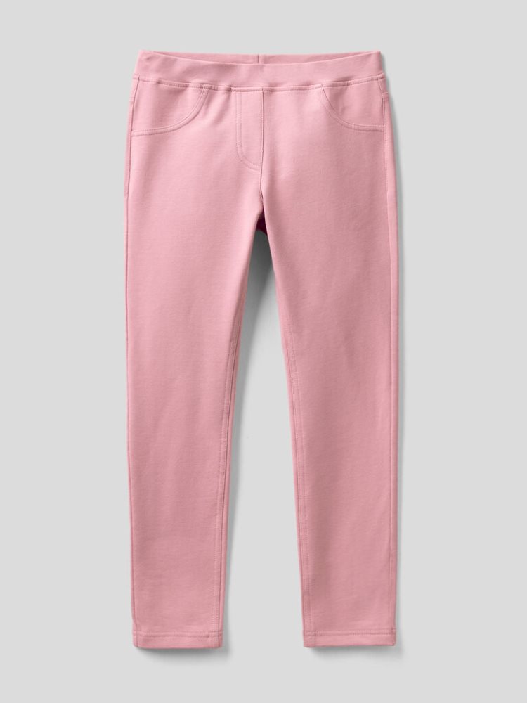 Benetton Stretch Sweat Fabric Jeggings Kinderen Roze | BE101130