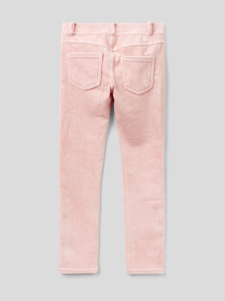 Benetton Super Mager Chenille Broek Kinderen Roze | BE075772