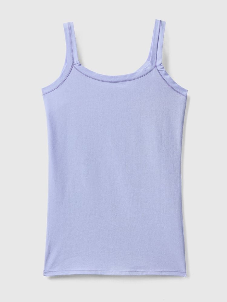 Benetton Super Stretch Organic Katoenen Tanktop Dames Lavendel | BE040039