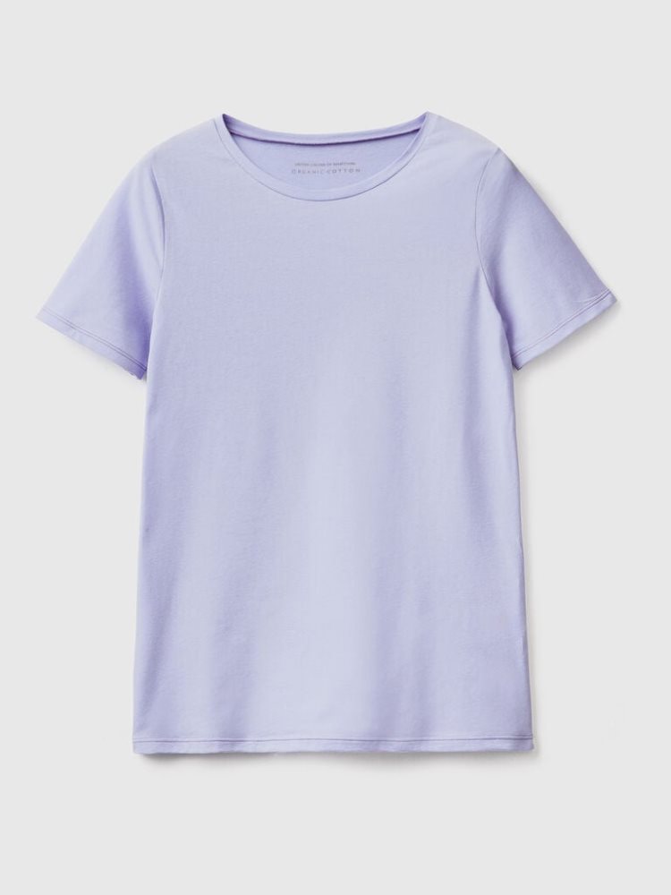 Benetton Super Stretch Organic Katoenen T-shirts Dames Lavendel | BE301223