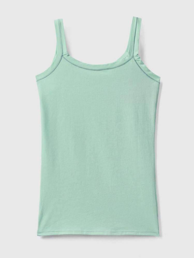 Benetton Super Stretch Organic Katoenen Tanktop Dames Groen | BE606447