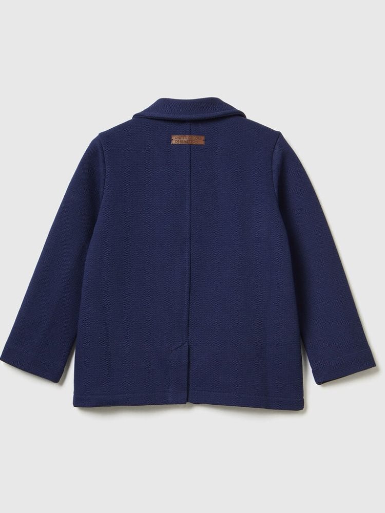 Benetton Sweat Pockets Blazer Kinderen Donkerblauw | BE420441