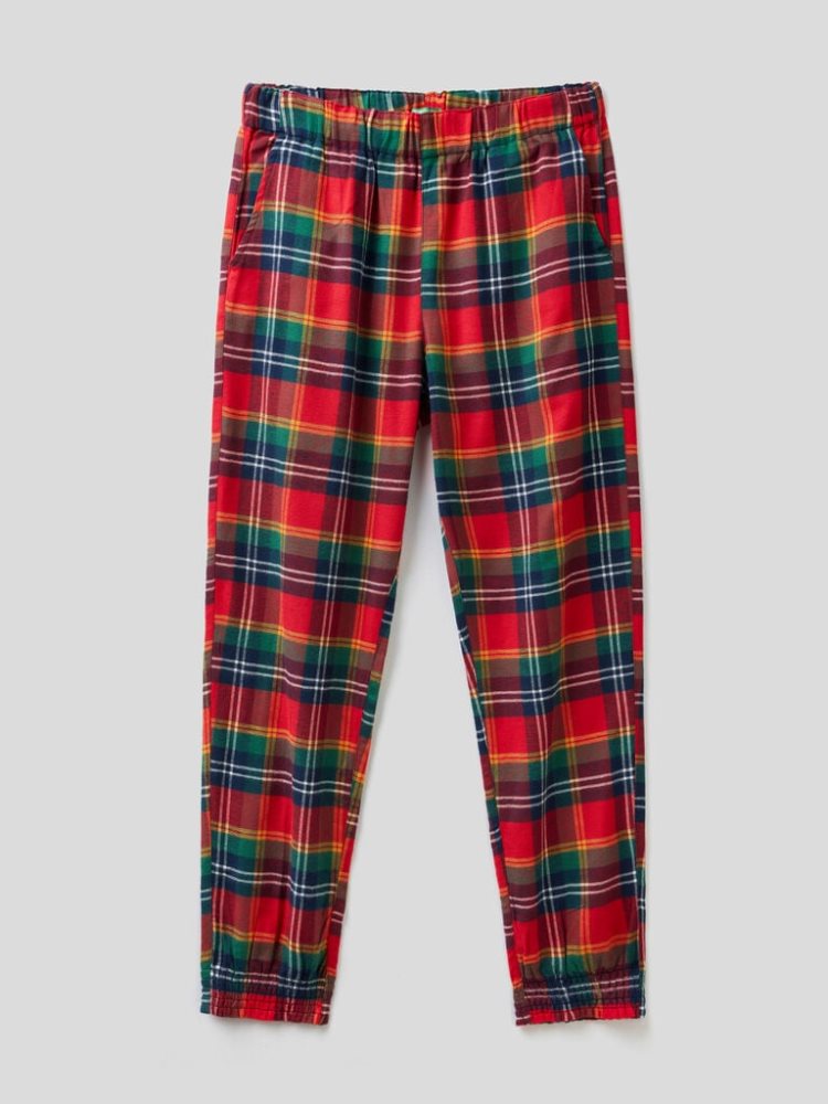 Benetton Tartan Pure Katoenen Broek Dames Multi-color | BE302813