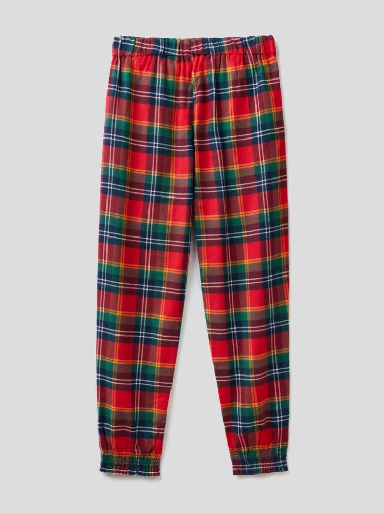 Benetton Tartan Pure Katoenen Broek Dames Multi-color | BE302813